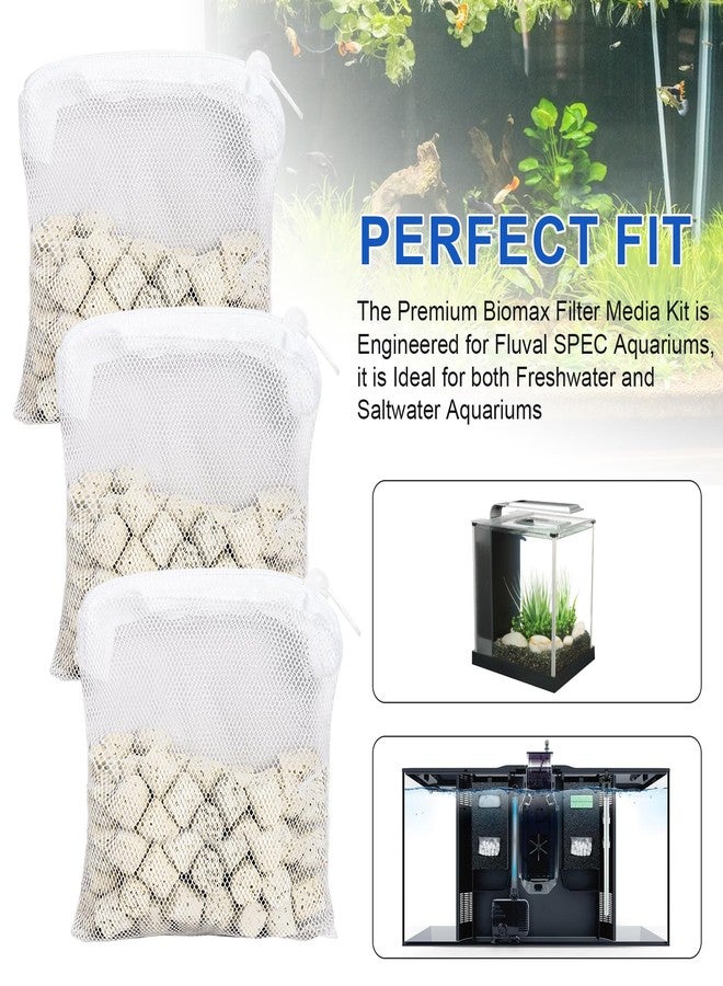Antrys 2.1oz Biomax Filter Media Kit Compatible with Fluval SPEC Aquariums, A1378 Bio Filter Media-Provides Stage Three Biological Filtration for Fish Tank Water Clarity, Replacement Fluval SPEC Biomax-3Pack - Image 2